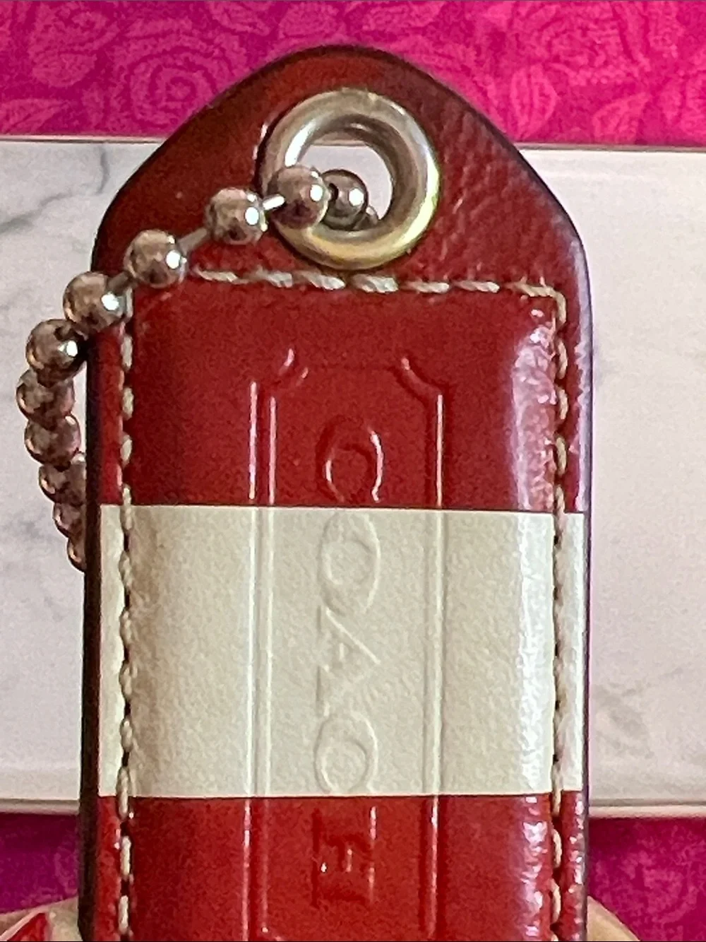 Coach leather key